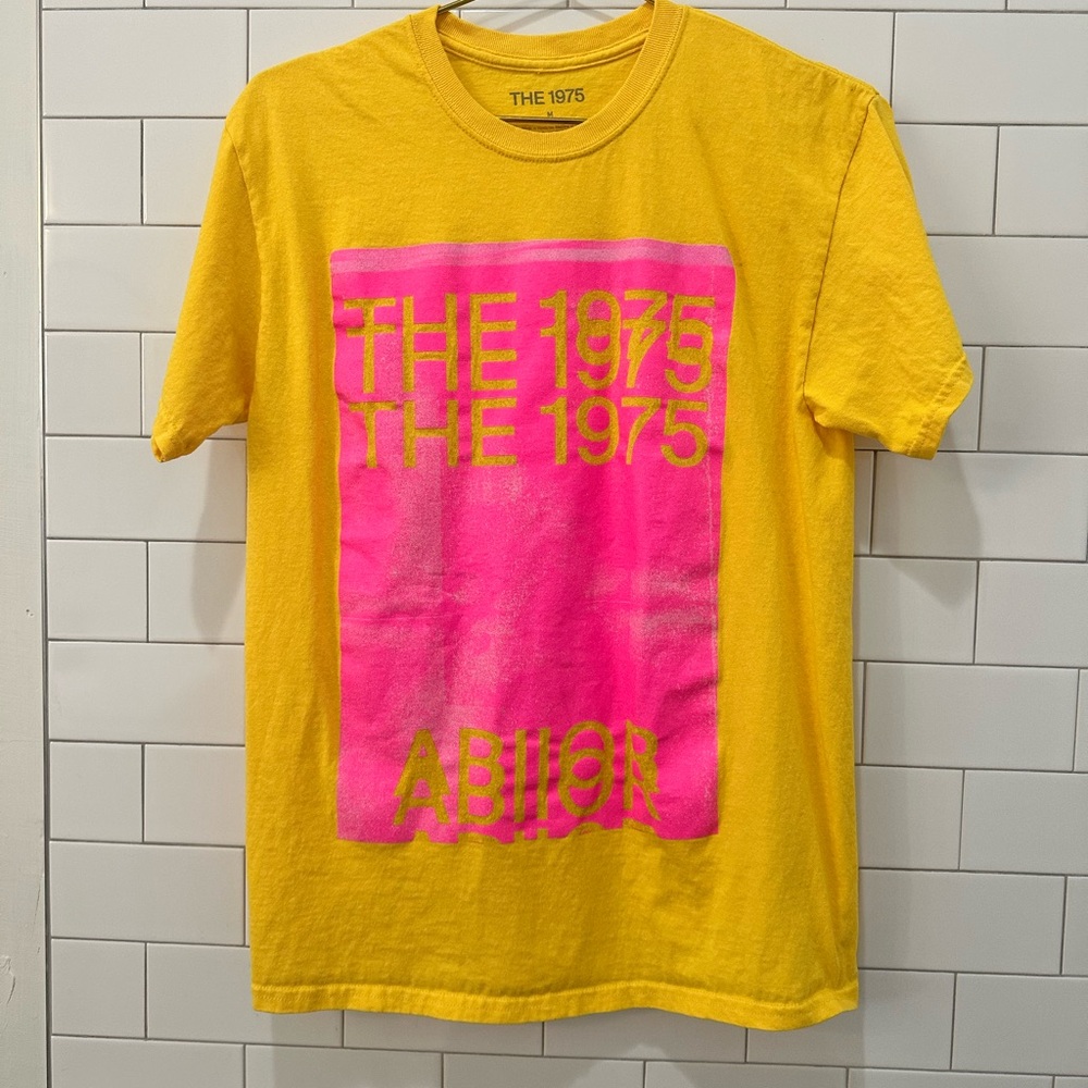 The 1975 Yellow and Pink Graphic T-Shirt